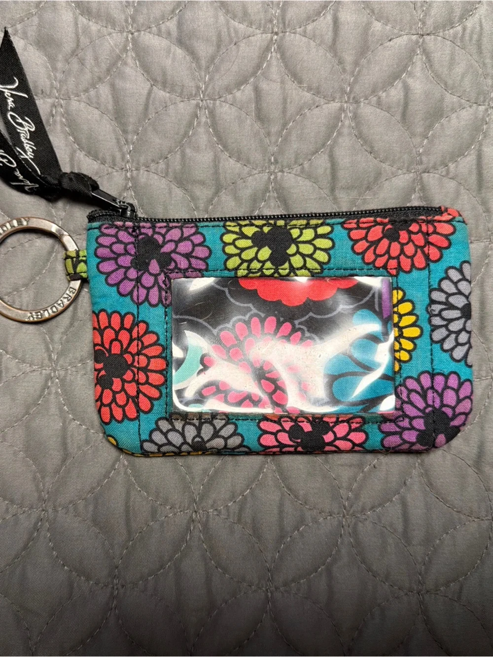 Vera Bradley x Disney Mickey Mouse Floral Colorful ID Case Wallet Keyring - Picture 2 of 8